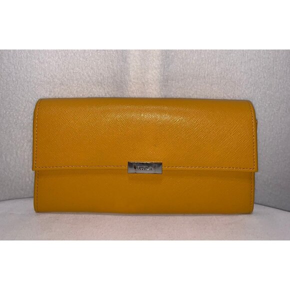 Furla Handbags - FINAL PRICE DROP Furla Leather Envelope Wallet Accordion Snap Mustard Yellow